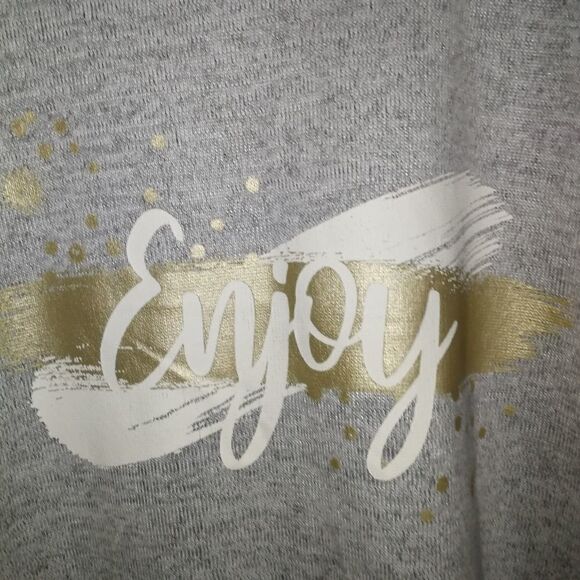 Grey & Gold ENJOY Soft Cosy Casual Long Sleeves Sweatshirt Size Medium - Picture 4 of 12